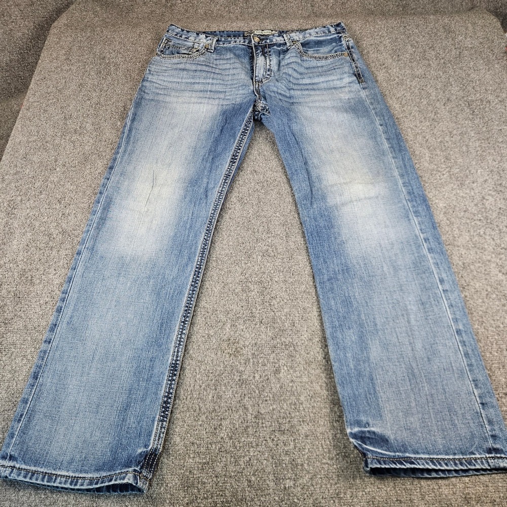 BKE Tyler Straight Leg Mens Jeans 38R Medium Wash Blue Denim 100% Cotton